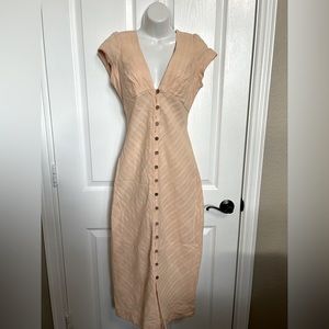 NEW! Free people “New in town midi in Belle of Georgia peach dress. Size XS